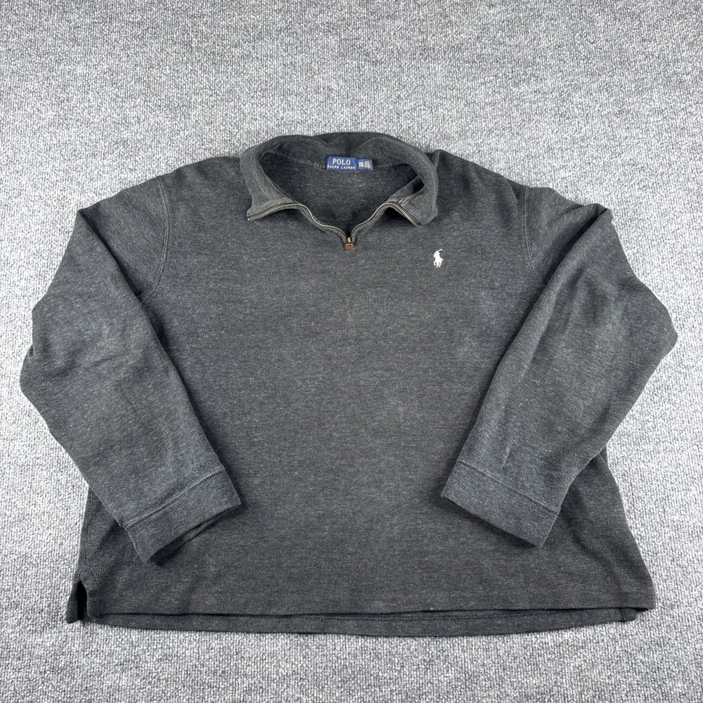 Polo Ralph Lauren Sweater Men XXL Black 1/4 Zip Pullover Pony Logo Minimalist